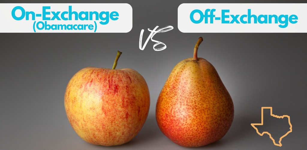 what's the difference between texas on exchange obamacare and off-exchange
